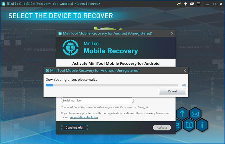 minitool mobile recovery android cant click device ready to scan