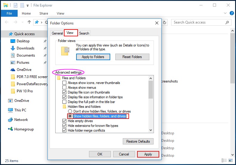 windows 10 folder location tab missing