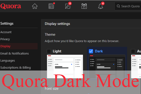 Modo escuro agora no aplicativo Quora - Atualizações de produtos Quora -  Quora
