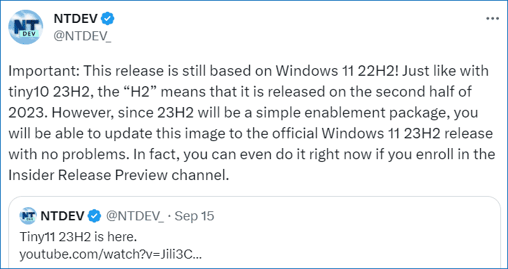 Windows Tiny 11 minimalist version updated to version 23H2, capacity  reduced by 20%, VN-Zoom