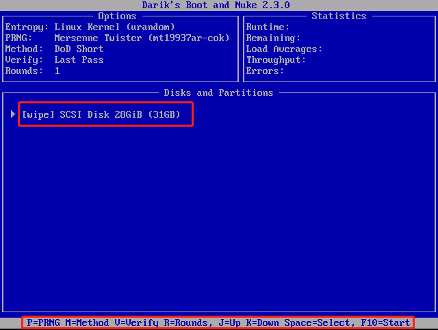 Pilih hard disk yang akan dihapus