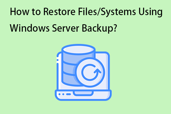 Guide - Restore Files/Systems Using Windows Server Backup