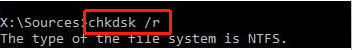 type chkdsk /r