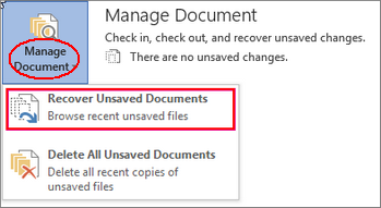 Recover Unsaved Documents