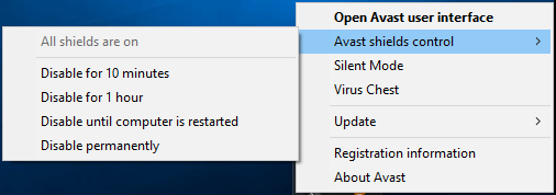 how to disable avast on mac