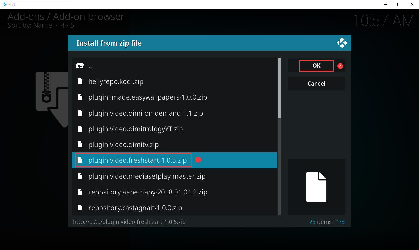 what does queue item mean on kodi