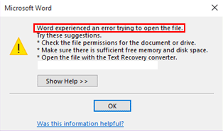 microsoft word will not open