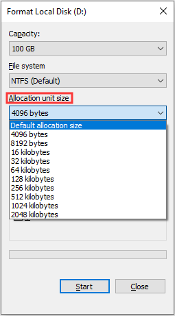 wd for mac on pc allocation unite size