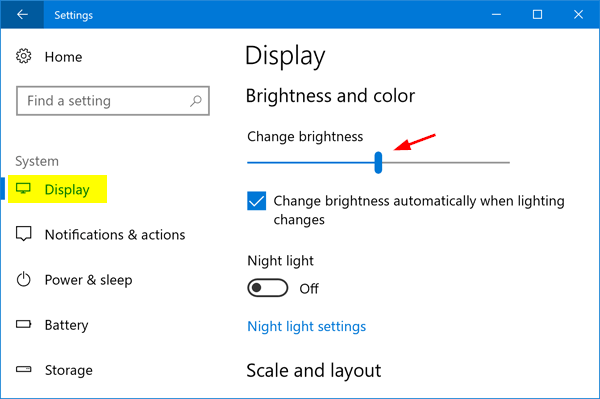 brightness control window 7