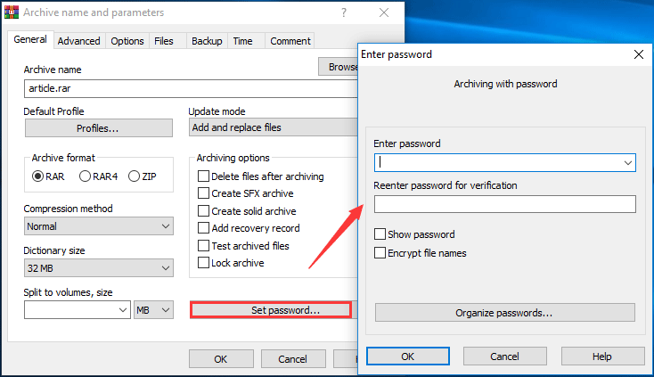 password protect folder windows 10 pro