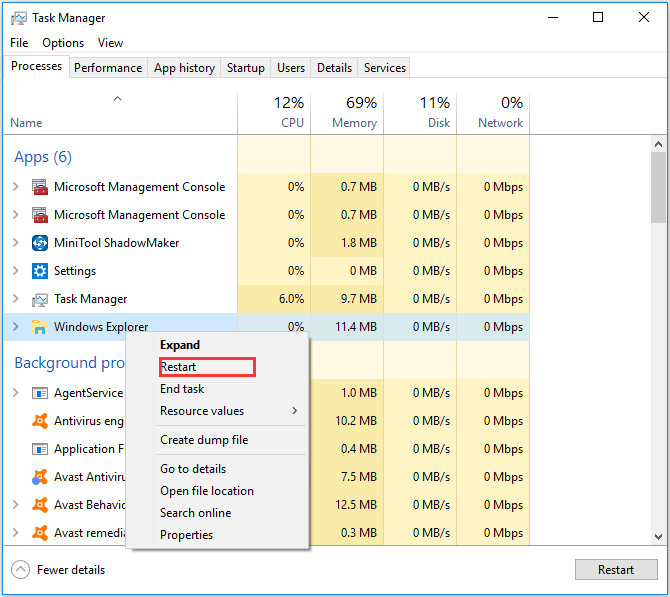 right click properties not working windows 10