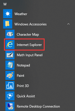 windows 10 internet explorer disappeared
