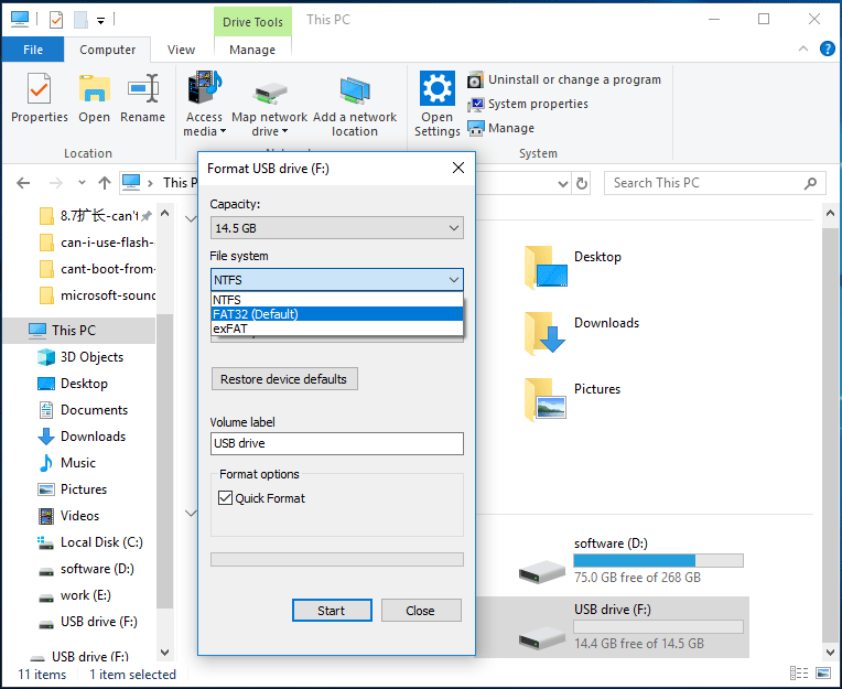 windows 10 not booting from usb