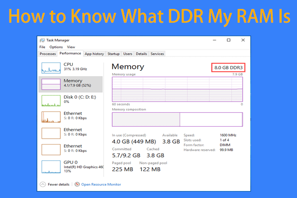 how to check ddr of ram