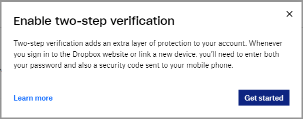 dropbox share password protected folder