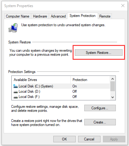 how to delete driver restore on window 10