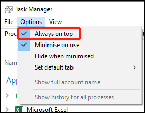 Task Manager Hidden Behind Frozen Use It?