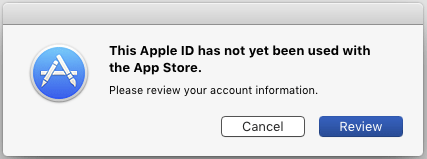 this apple id has not yet been used