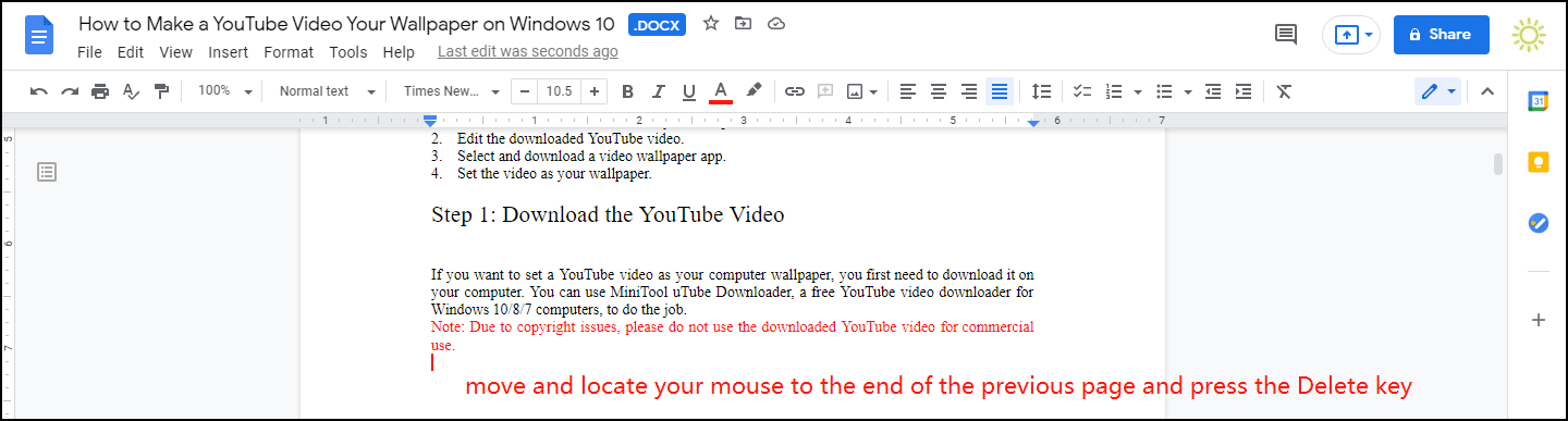 how-to-delete-a-page-in-google-docs-2020-youtube