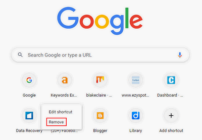 google homepage remove thumbnails