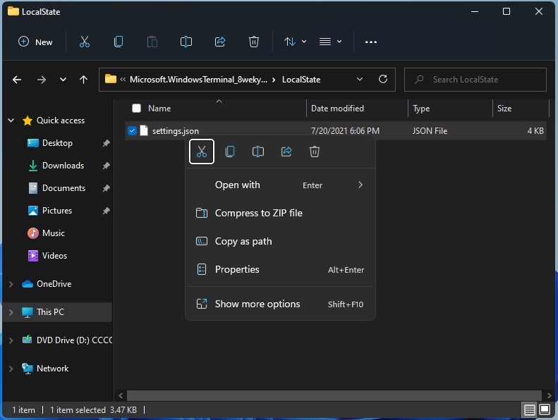 where is windows terminal settings file