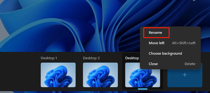 multiple desktops windows 11 shortcuts