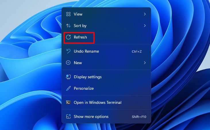 where is the refresh button on windows 10