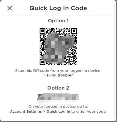 quick log in roblox